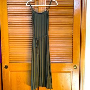 Reset by Jane pleated midi dress, forest green satin